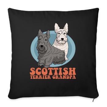 Scottish Terrier Grandpa Dog Owner Cadeau - Housse de coussin décorative 45 x 45 cm - noir - Devant