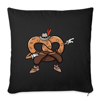 Dabbing Pretzel Bavarian Leather Trousers Beer - Sofa pillowcase 17,3'' x 17,3'' (45 x 45 cm) - black - Front