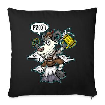 Goat Beer Pretzel Bavarian Leather Trousers Beer - Sofa pillowcase 17,3'' x 17,3'' (45 x 45 cm) - black - Front