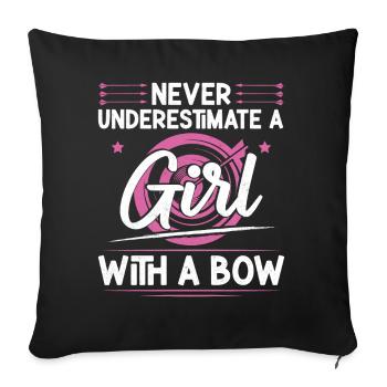 Archery Bow Archer Girl Never - Sofa pillowcase 17,3'' x 17,3'' (45 x 45 cm) - black - Front