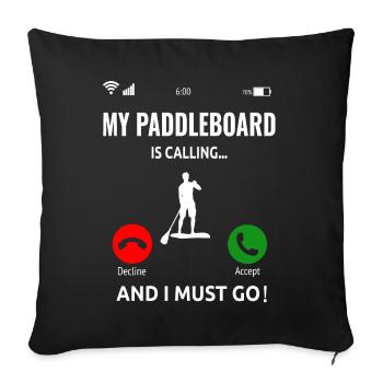 Stand Up Paddling Paddleboard Surfer Gift - Sofa pillowcase 17,3'' x 17,3'' (45 x 45 cm) - black - Front