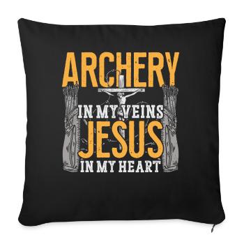 Archery Bow Archer Jesus Faith - Sofa pillowcase 17,3'' x 17,3'' (45 x 45 cm) - black - Front