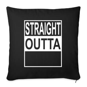 Straight outta Template - Sofa pillowcase 17,3'' x 17,3'' (45 x 45 cm) - black - Front