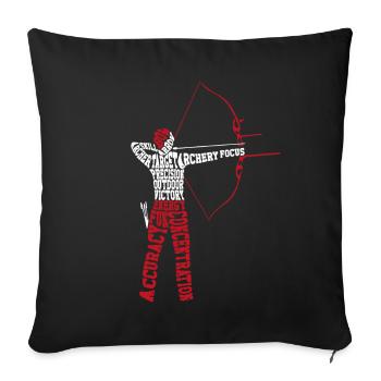 Archery Bow Archer Word Cloud - Sofa pillowcase 17,3'' x 17,3'' (45 x 45 cm) - black - Front