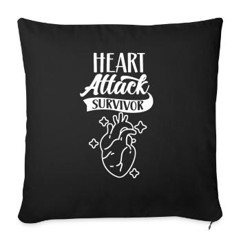 Survivor of a Heart Attack Heart Attack - Sofa pillowcase 17,3'' x 17,3'' (45 x 45 cm) - black - Front