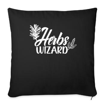 Herbs Magician Herbology Herb Garden - Sofa pillowcase 17,3'' x 17,3'' (45 x 45 cm) - black - Front