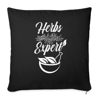 Herb Expert Herb Garden Herbalisme Herbe - Housse de coussin décorative 45 x 45 cm - noir - Devant