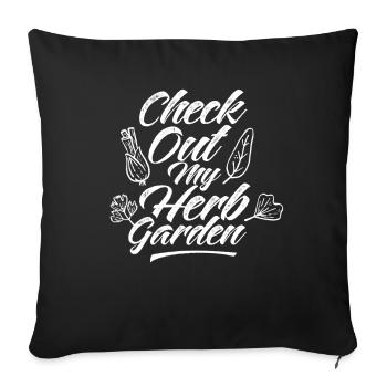 Découvrez mes herbes de jardin d’herbes aromatiques - Housse de coussin décorative 45 x 45 cm - noir - Devant