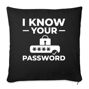 Passwort Hacker Sicherheit Computer Hacking - Sofakissenbezug 45 x 45 cm - Schwarz - Vorne