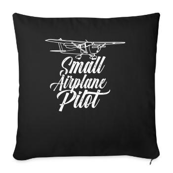 Pilot Of a Small Aircraft Jet Small Aircraft - Sofa pillowcase 17,3'' x 17,3'' (45 x 45 cm) - black - Front