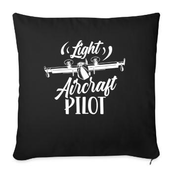 Pilot Of a Light Aircraft Small Aircraft Jet - Sofa pillowcase 17,3'' x 17,3'' (45 x 45 cm) - black - Front