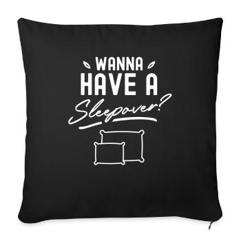 Envie d’une nuitée ? Fête Nuitée Douce - Housse de coussin décorative 45 x 45 cm - noir - Devant