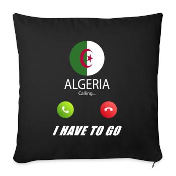 L’Algérie appelle les drapeaux lusiger en disant - Housse de coussin décorative 45 x 45 cm - noir - Devant