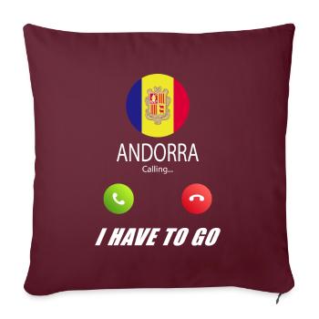 Andorre appelle aux drapeaux Lusiger - Housse de coussin décorative 45 x 45 cm - bordeaux - Devant