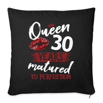 Fille de 30 ans 30 bday Queen 30 anniversaire - Housse de coussin décorative 45 x 45 cm - noir - Devant