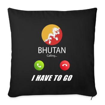 Bhutan calls lusiger flags saying - Sofa pillowcase 17,3'' x 17,3'' (45 x 45 cm) - black - Front