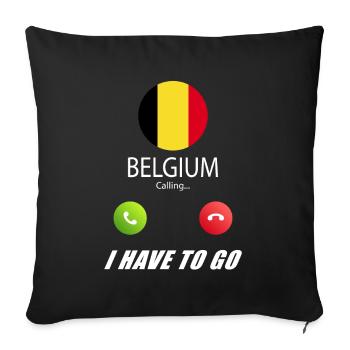 La Belgique appelle aux drapeaux Lusiger - Housse de coussin décorative 45 x 45 cm - noir - Devant