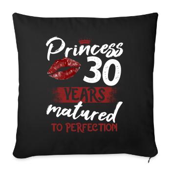 30 year old girl 30 bday Princess 30 birthday - Sofa pillowcase 17,3'' x 17,3'' (45 x 45 cm) - black - Front