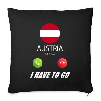 Austria calls to Lusiger flags slogan - Sofa pillowcase 17,3'' x 17,3'' (45 x 45 cm) - black - Front
