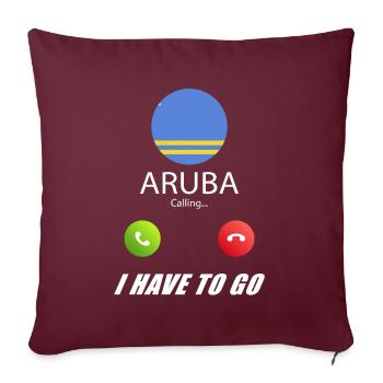 Aruba calls to Lusiger flags saying - Sofa pillowcase 17,3'' x 17,3'' (45 x 45 cm) - burgundy - Front