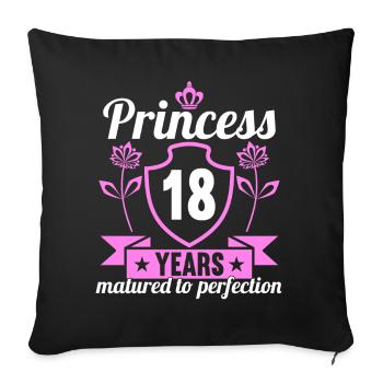 18 year old girl 18 bday Princess 18 birthday - Sofa pillowcase 17,3'' x 17,3'' (45 x 45 cm) - black - Front