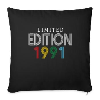 Limited Edition 1991 - Sofa pillowcase 17,3'' x 17,3'' (45 x 45 cm) - black - Front