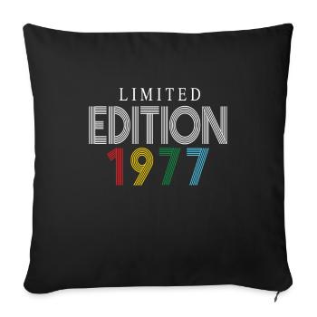 Limited Edition 1977 - Sofa pillowcase 17,3'' x 17,3'' (45 x 45 cm) - black - Front