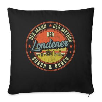 London Retro Geschenk - Sofakissenbezug 45 x 45 cm - Schwarz - Vorne