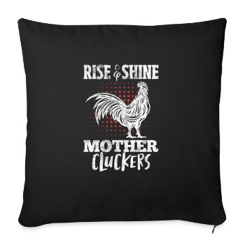 Poulet - Housse de coussin décorative 45 x 45 cm - noir - Devant