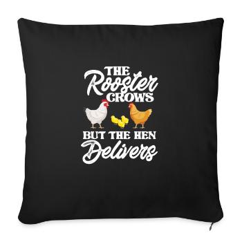 Chicken Farm Poultry Rooster Chickens Gift - Sofa pillowcase 17,3'' x 17,3'' (45 x 45 cm) - black - Front