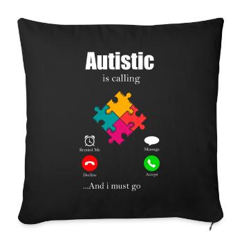 Autismus Geschenk Autist Asperger ADHS Autism - Sofakissenbezug 45 x 45 cm - Schwarz - Vorne