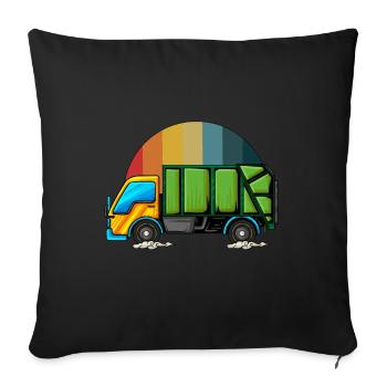 Müllmann Geschenk Müll Müllabfuhr Abfall Beruf - Sofakissenbezug 45 x 45 cm - Schwarz - Vorne