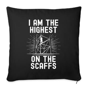 Gerüstbauer Geschenk Arbeit Beruf Bauarbeiter Job - Sofakissenbezug 45 x 45 cm - Schwarz - Vorne