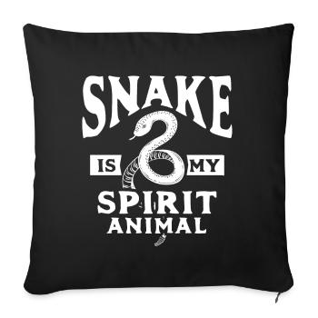 Snake Gift Animal Reptile Cobra Python Boa - Sofa pillowcase 17,3'' x 17,3'' (45 x 45 cm) - black - Front