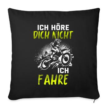 Motocross Enduro Offroad Dirt Bike Superbike Motor - Sofakissenbezug 45 x 45 cm - Schwarz - Vorne