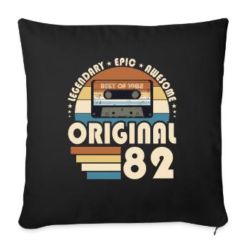 40e anniversaire né en 1982 Original 1982 - Housse de coussin décorative 45 x 45 cm - noir - Devant