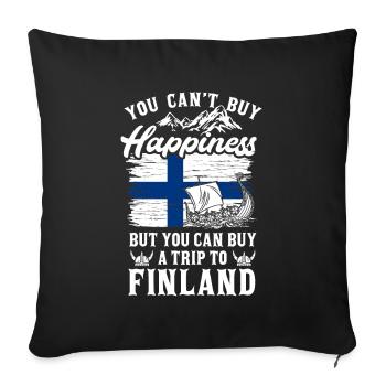 Finlande - Housse de coussin décorative 45 x 45 cm - noir - Devant