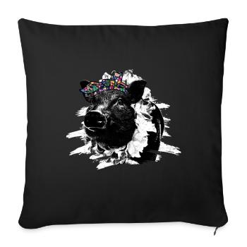 Pig - Sofa pillowcase 17,3'' x 17,3'' (45 x 45 cm) - black - Front