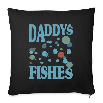 Aquarium Aquarium Papas Fish Gift - Sofa pillowcase 17,3'' x 17,3'' (45 x 45 cm) - black - Front