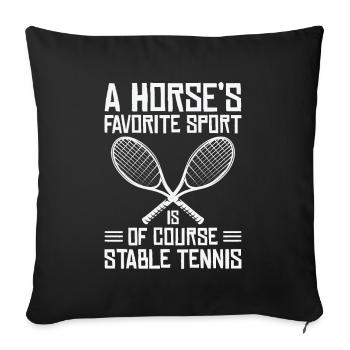 Joueur de tennis Raquette de tennis Balle de tennis - Housse de coussin décorative 45 x 45 cm - noir - Devant