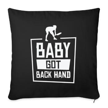 Joueur de tennis Raquette de tennis Balle de tennis - Housse de coussin décorative 45 x 45 cm - noir - Devant