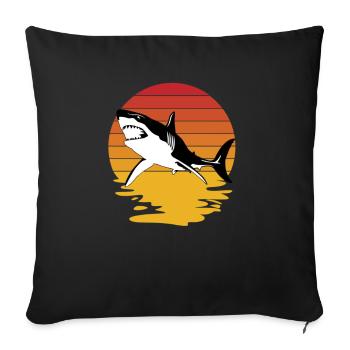 Hai Weißer Hai Haie Megalodon Haifisch Hammerhai - Sofakissenbezug 45 x 45 cm - Schwarz - Vorne