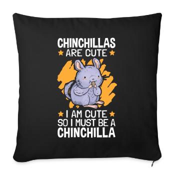 Je suis un rongeur chinchilla souris laineuse - Housse de coussin décorative 45 x 45 cm - noir - Devant