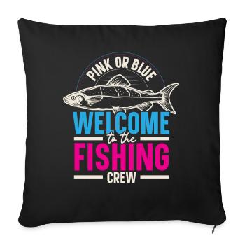 Pink or blue Welcome to the Fischer crew - Sofa pillowcase 17,3'' x 17,3'' (45 x 45 cm) - black - Front