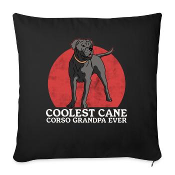 Cane Corso Grand-père Chien Propriétaire de chien Cadeau - Housse de coussin décorative 45 x 45 cm - noir - Devant