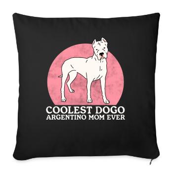 Dogo Argentino Maman Chien Propriétaire Cadeau - Housse de coussin décorative 45 x 45 cm - noir - Devant