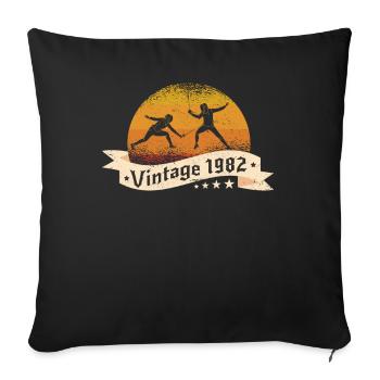 Fencer born 1982 Birthday Fencing - Sofa pillowcase 17,3'' x 17,3'' (45 x 45 cm) - black - Front