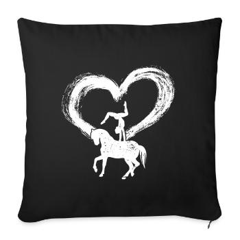 Mädchen Voltigieren Volti - Sofakissenbezug 45 x 45 cm - Schwarz - Vorne
