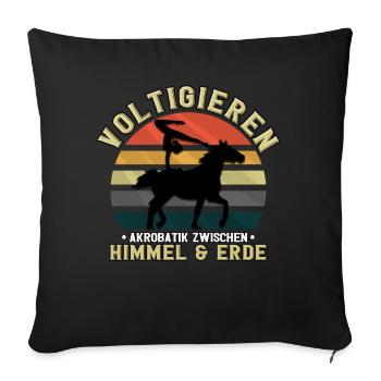 Mädchen Voltigieren Volti - Sofakissenbezug 45 x 45 cm - Schwarz - Vorne
