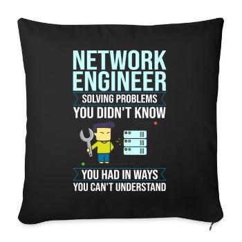 Netzwerkingenieur Network Engineer Computer - Sofakissenbezug 45 x 45 cm - Schwarz - Vorne